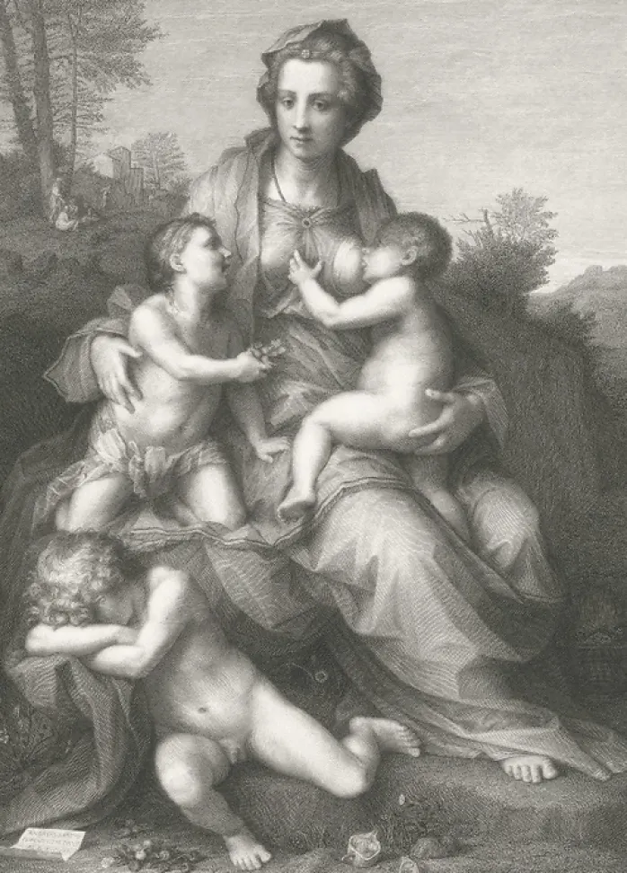 Estampe La Charité - Andrea del Sarto