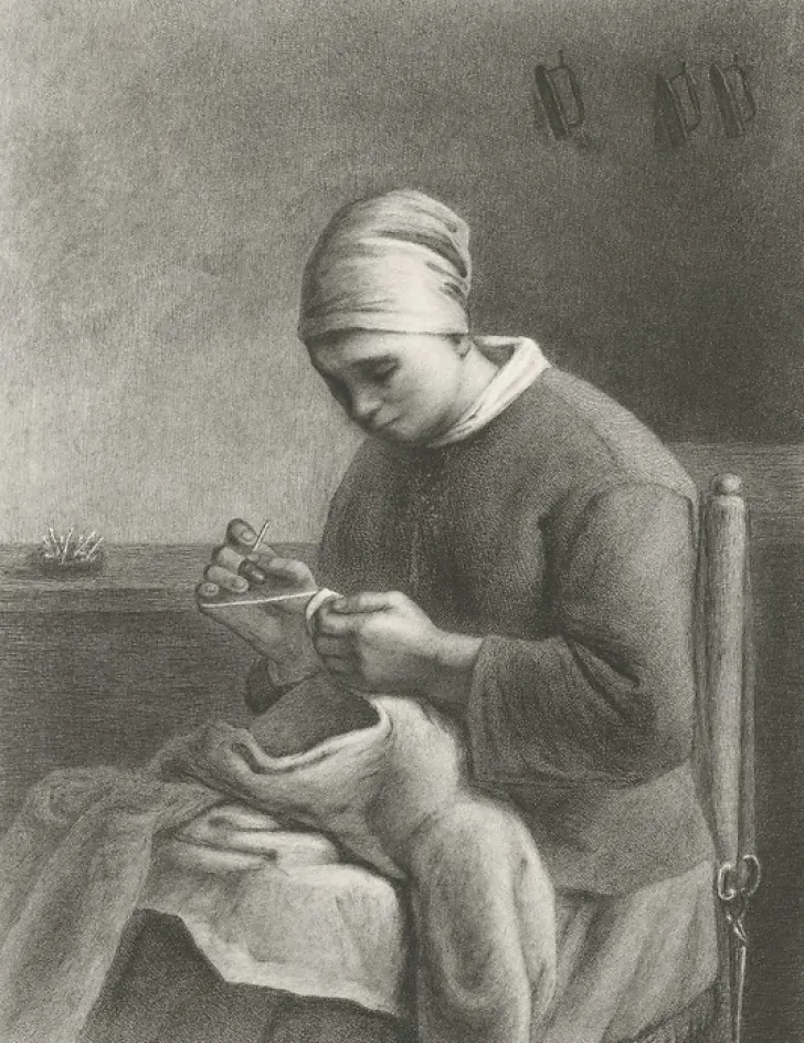Best Estampe La Couseuse - Pierre Gustave Taverne Chefs D'Œuvre Des Musées