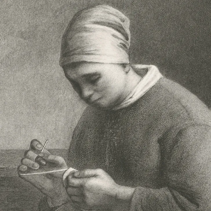 Best Estampe La Couseuse - Pierre Gustave Taverne Chefs D'Œuvre Des Musées