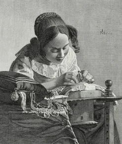 Discount Estampe La Dentellière - Vermeer Chefs D'Œuvre Des Musées