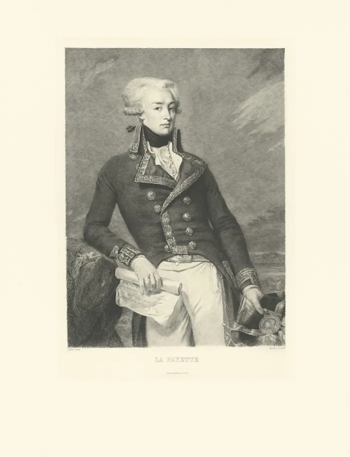 Estampe La Fayette - Joseph-Désiré Court