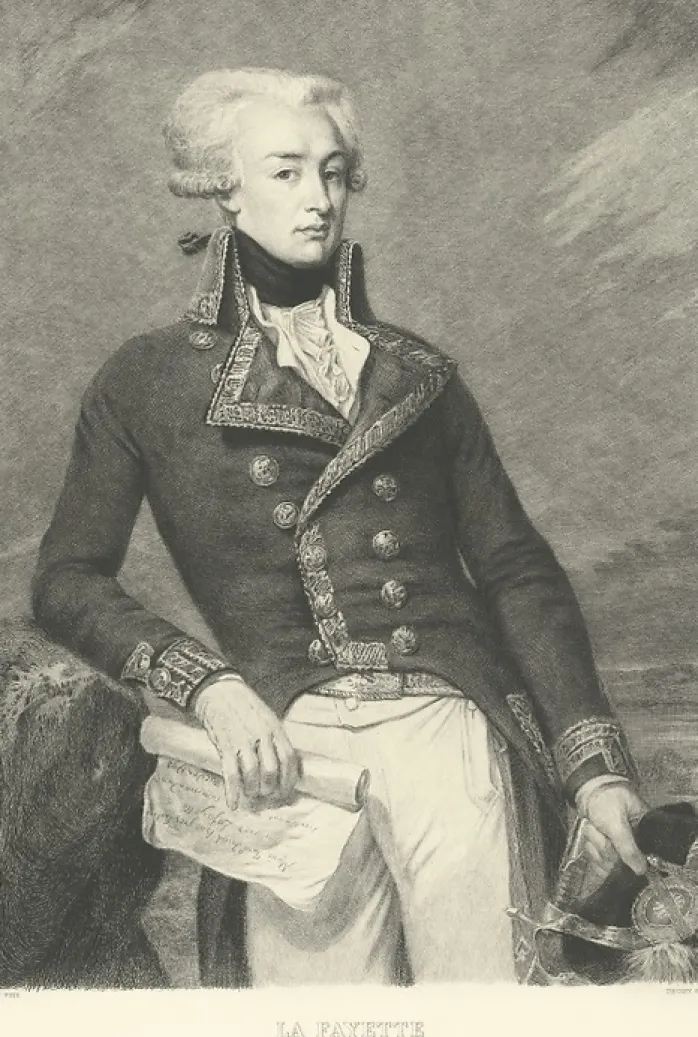 Estampe La Fayette - Joseph-Désiré Court