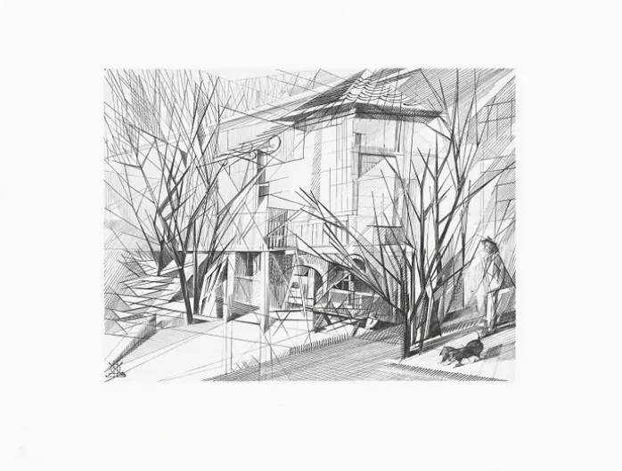 Estampe La Maison de Jacques Villon - Germaine de Coster
