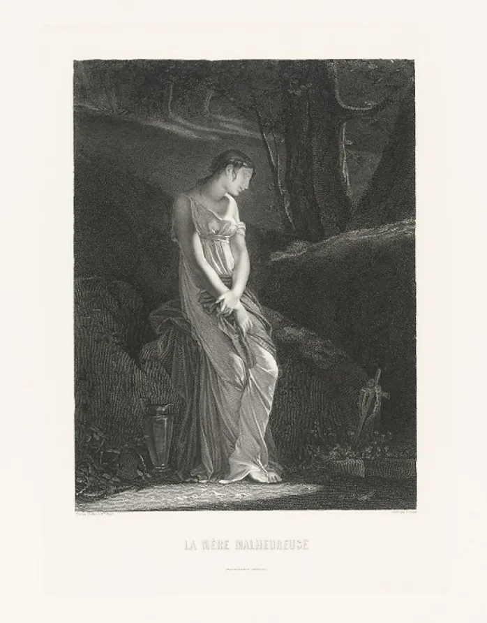 Estampe La mère infortunée - Constance Mayer