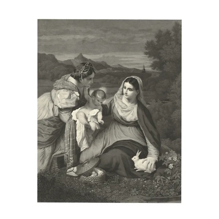 Estampe La Vierge Au Lapin - Le Titien