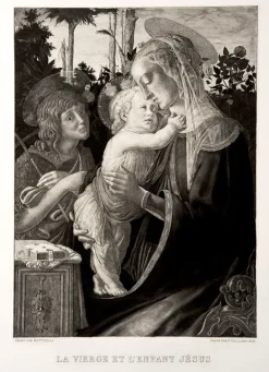 Estampe La Vierge, l'enfant Jésus et Saint Jean - Botticelli