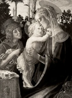 Estampe La Vierge, l'enfant Jésus et Saint Jean - Botticelli