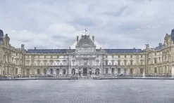Estampe Le Louvre revu par JR, 20 juin 2016 © Pyramide, architecte I.M. Pei, musée du Louvre, Paris, France