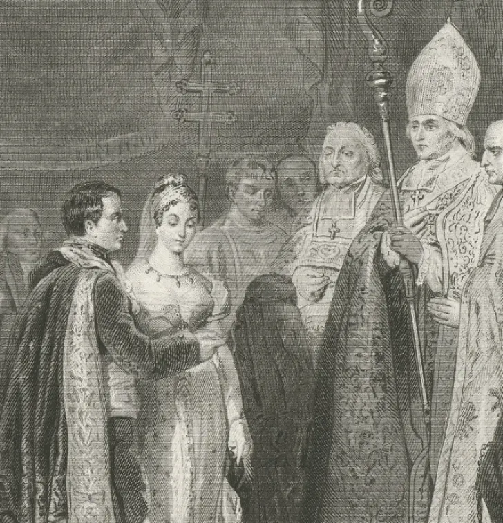 Discount Estampe Le mariage de Napoléon Ier et de Marie-Louise au palais du Louvre le 2 avril 1810 - Léopold Massard d'après Rouget Personnages Et Évènements Historiques