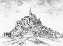 Best Estampe Le Mont Saint-Michel - Georges Gobô Architecture Et Villes