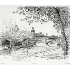 New Estampe Le pont Notre-Dame à Paris - Caroline Armington Paris Et Le Louvre