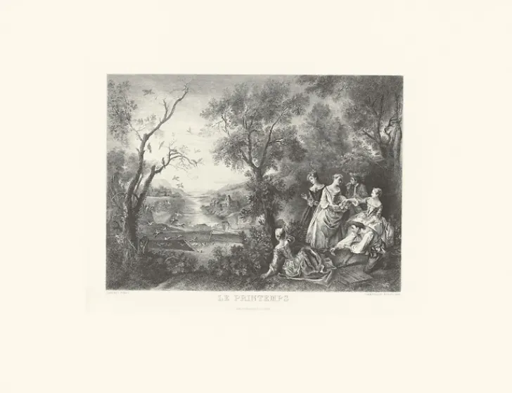 Outlet Estampe Le printemps ou L'oiseleur - Nicolas Lancret Chefs D'Œuvre Des Musées