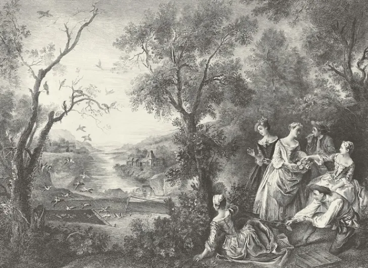 Outlet Estampe Le printemps ou L'oiseleur - Nicolas Lancret Chefs D'Œuvre Des Musées