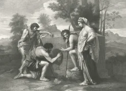 Estampe Les bergers d'Arcadie - Nicolas Poussin