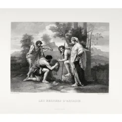 Estampe Les bergers d'Arcadie - Nicolas Poussin