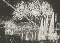 Estampe Les Fontaines Lumineuses (Exposition1937) - Raphaël Drouart