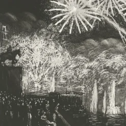 Estampe Les Fontaines Lumineuses (Exposition1937) - Raphaël Drouart