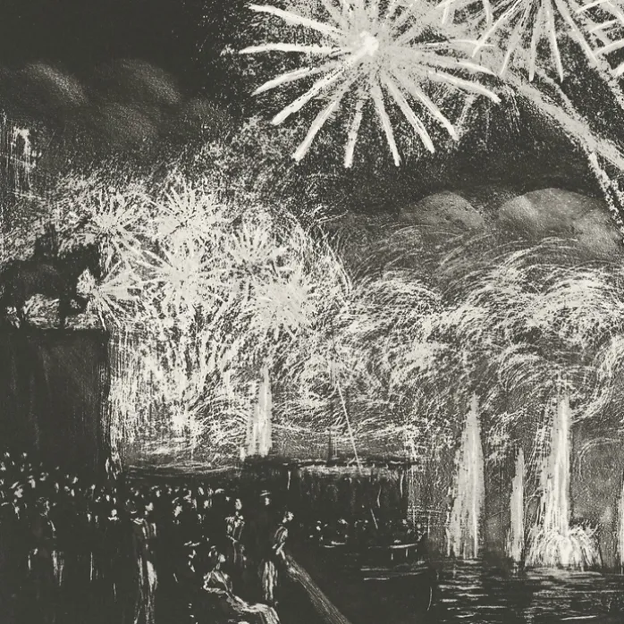Estampe Les Fontaines Lumineuses (Exposition1937) - Raphaël Drouart