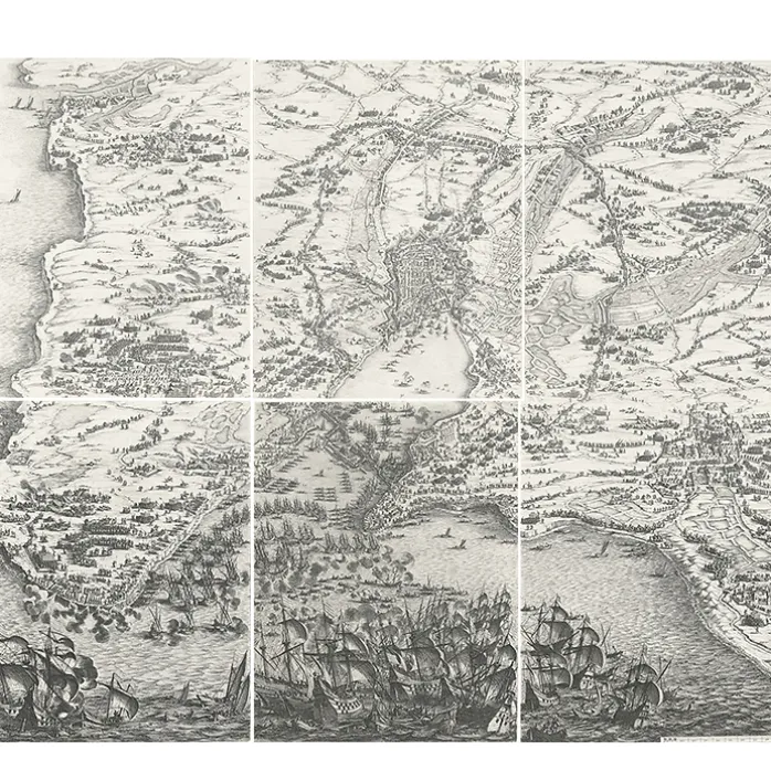Estampe Le siège de la Rochelle, en 1627-1628 - Jacques Callot