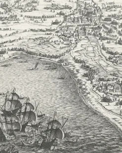 Estampe Le siège de la Rochelle, en 1627-1628 - Jacques Callot