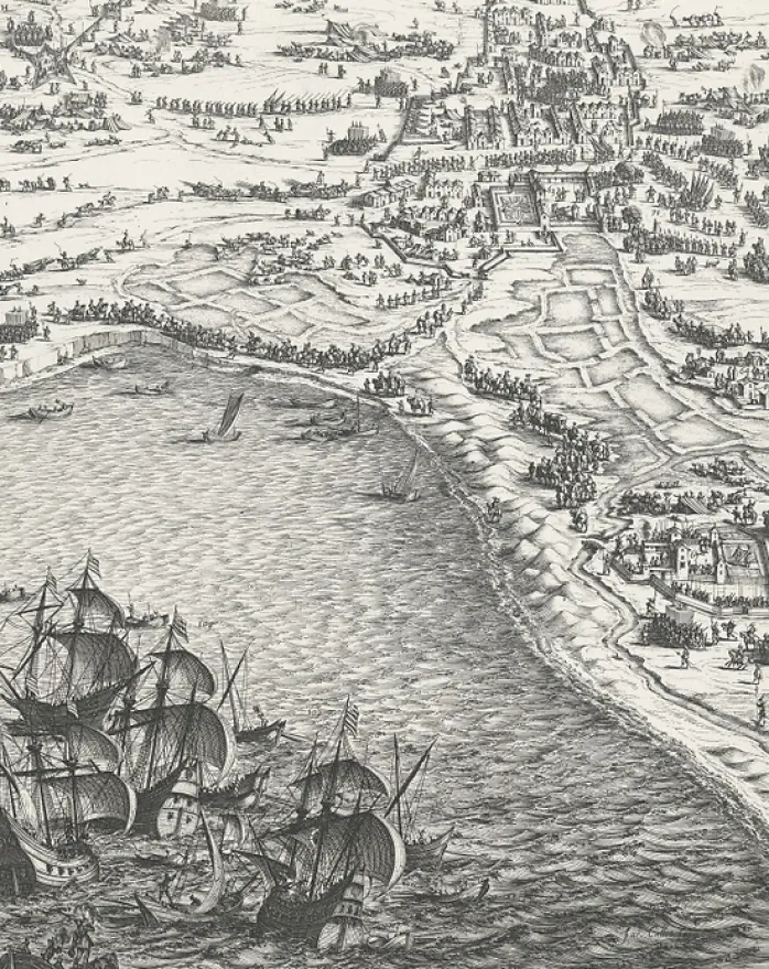 Estampe Le siège de la Rochelle, en 1627-1628 - Jacques Callot