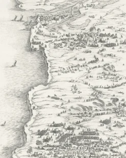Estampe Le siège de la Rochelle, en 1627-1628 - Jacques Callot
