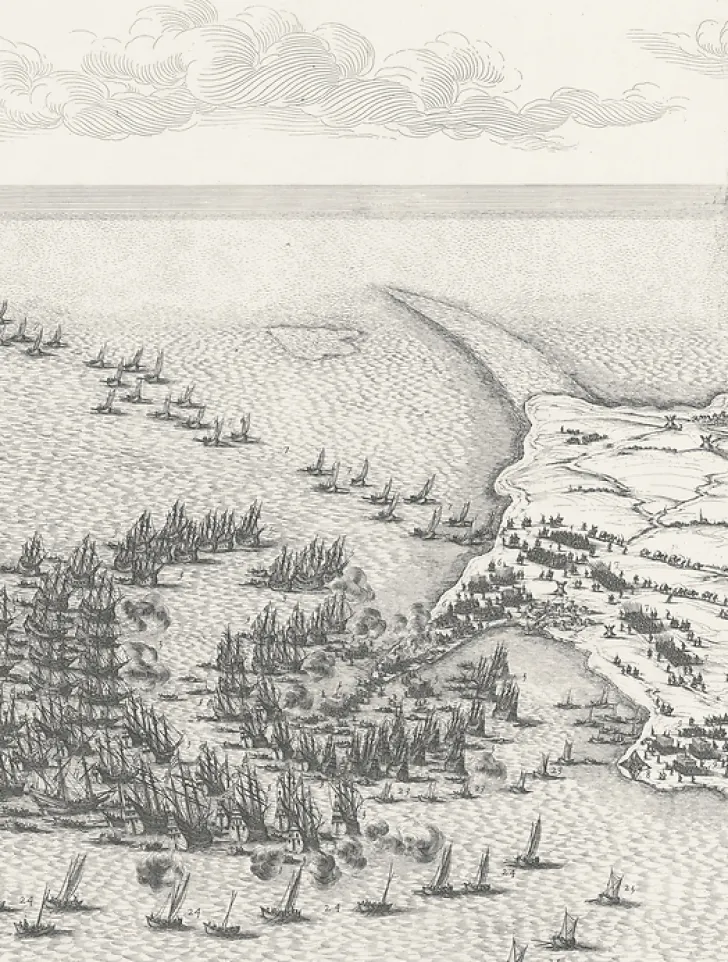Online Estampe Le siège de l'île de Ré, en 1627 - Jacques Callot Personnages Et Évènements Historiques