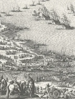 Online Estampe Le siège de l'île de Ré, en 1627 - Jacques Callot Personnages Et Évènements Historiques