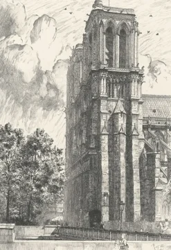 Estampe Les tours de Notre-Dame de Paris - Frank Milton Armington