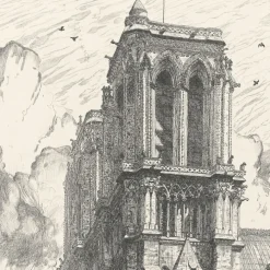 Estampe Les tours de Notre-Dame de Paris - Frank Milton Armington