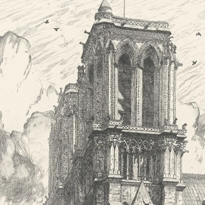 Estampe Les tours de Notre-Dame de Paris - Frank Milton Armington