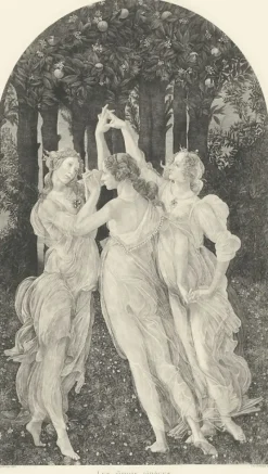 Estampe Les Trois Grâces - Botticelli