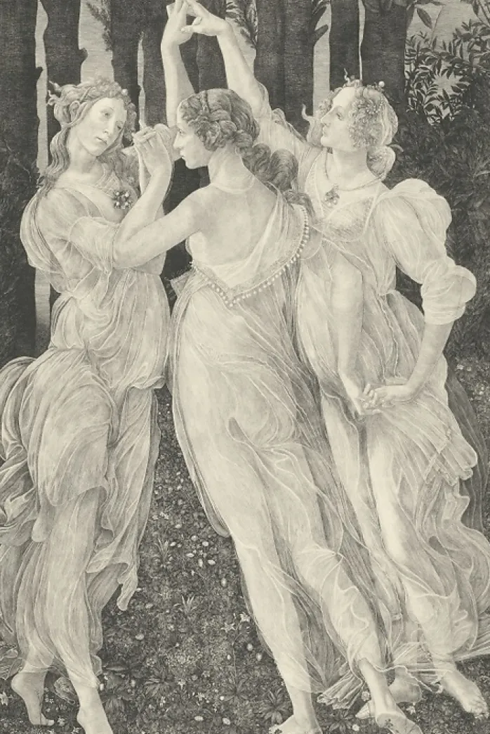 Estampe Les Trois Grâces - Botticelli