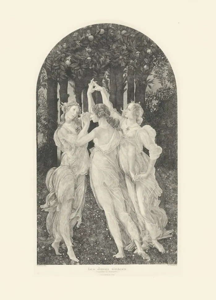 Estampe Les Trois Grâces - Botticelli