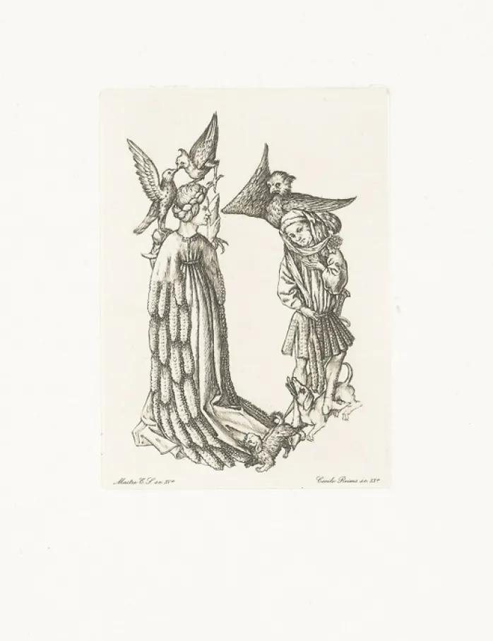 Estampe Lettre B de l'Alphabet du Maître E.S - Cécile Reims