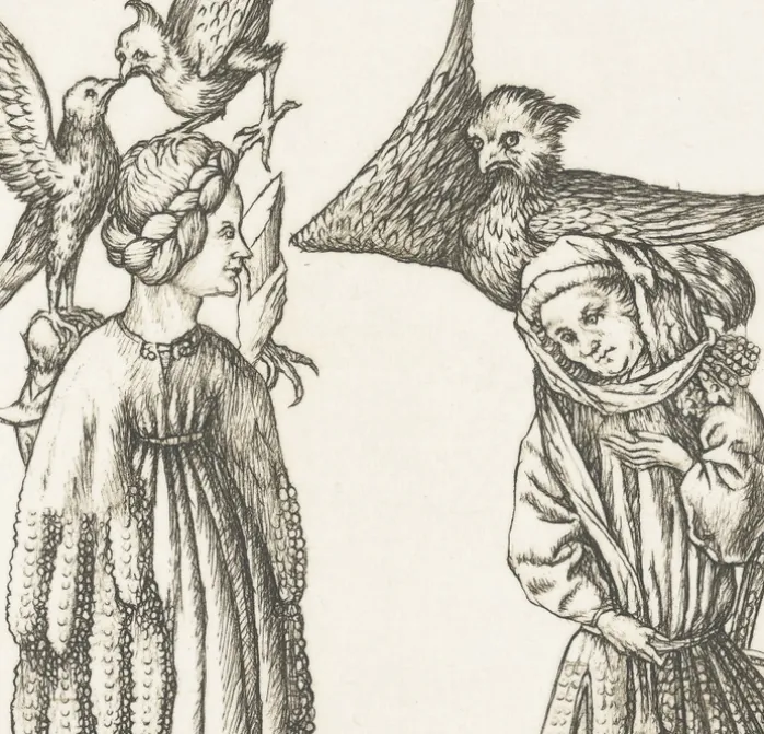 Estampe Lettre B de l'Alphabet du Maître E.S - Cécile Reims