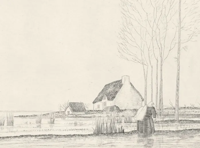 Estampe Le Vol de canards (Grande Brière) - Jean-Emile Laboureur