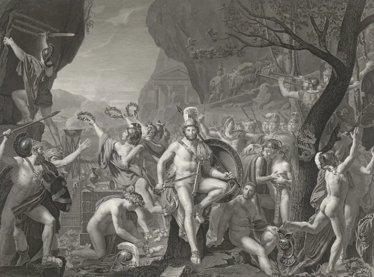Hot Estampe Léonidas aux Thermopyles - Jacques-Louis David Chefs D'Œuvre Des Musées