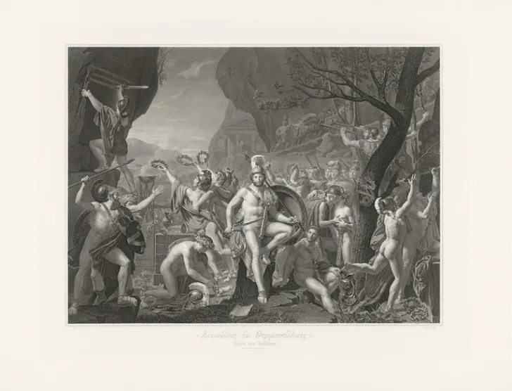 Hot Estampe Léonidas aux Thermopyles - Jacques-Louis David Chefs D'Œuvre Des Musées