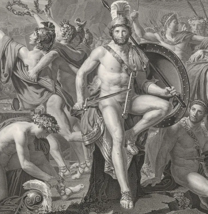 Hot Estampe Léonidas aux Thermopyles - Jacques-Louis David Chefs D'Œuvre Des Musées