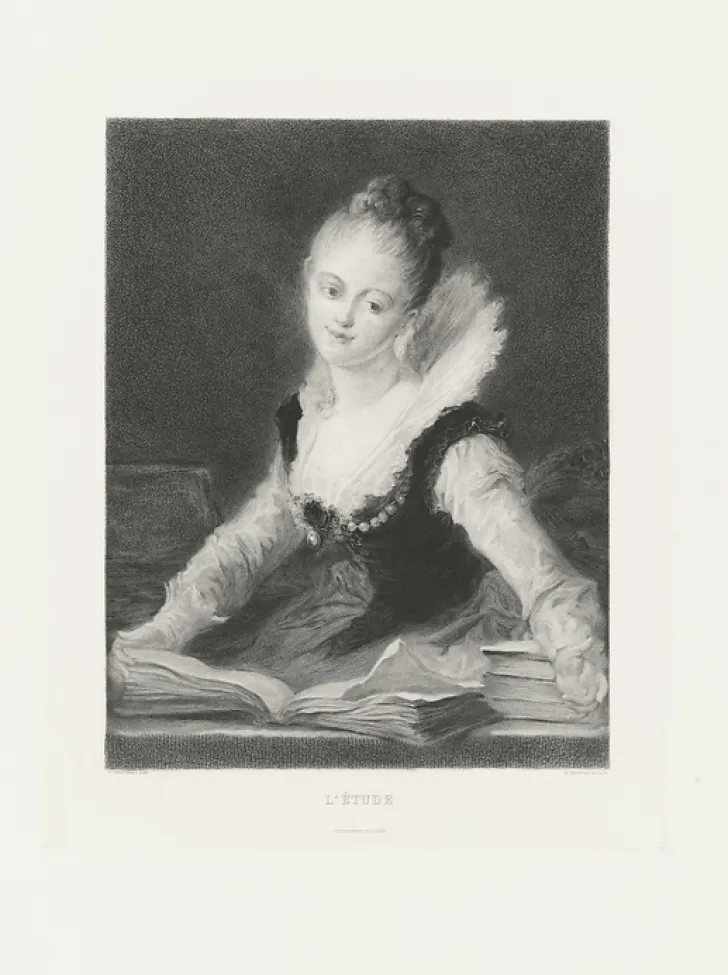 New Estampe L'étude - Jean-Honoré Fragonard Chefs D'Œuvre Des Musées