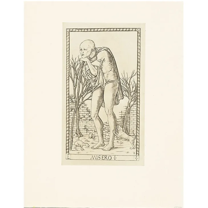 Estampe Misero, carte 1 - Le Tarot de Mantegna, Cécile Reims Art Moderne