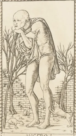 Estampe Misero, carte 1 - Le Tarot de Mantegna, Cécile Reims Art Moderne