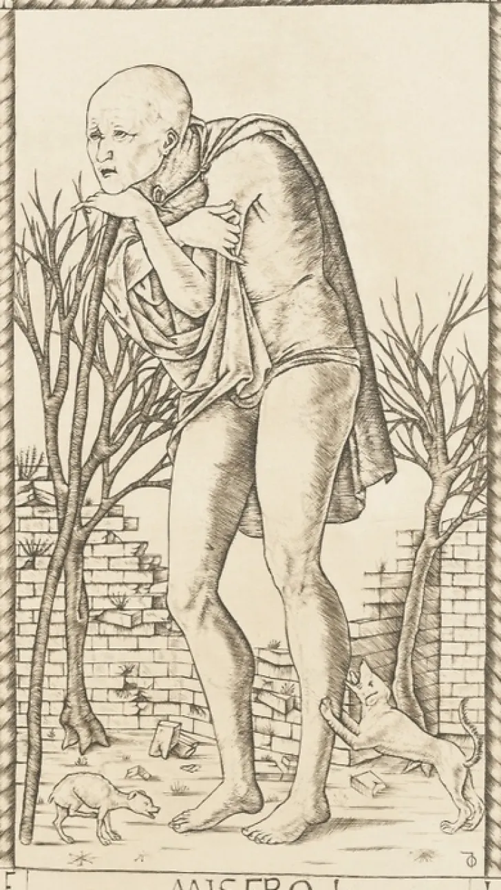 Estampe Misero, carte 1 - Le Tarot de Mantegna, Cécile Reims Art Moderne