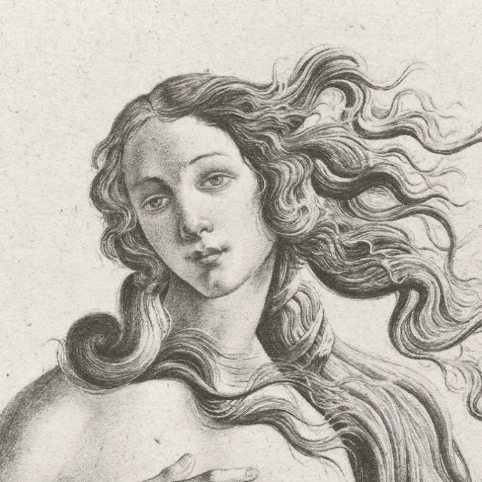 Estampe Naissance de Vénus, Fragment - Botticelli