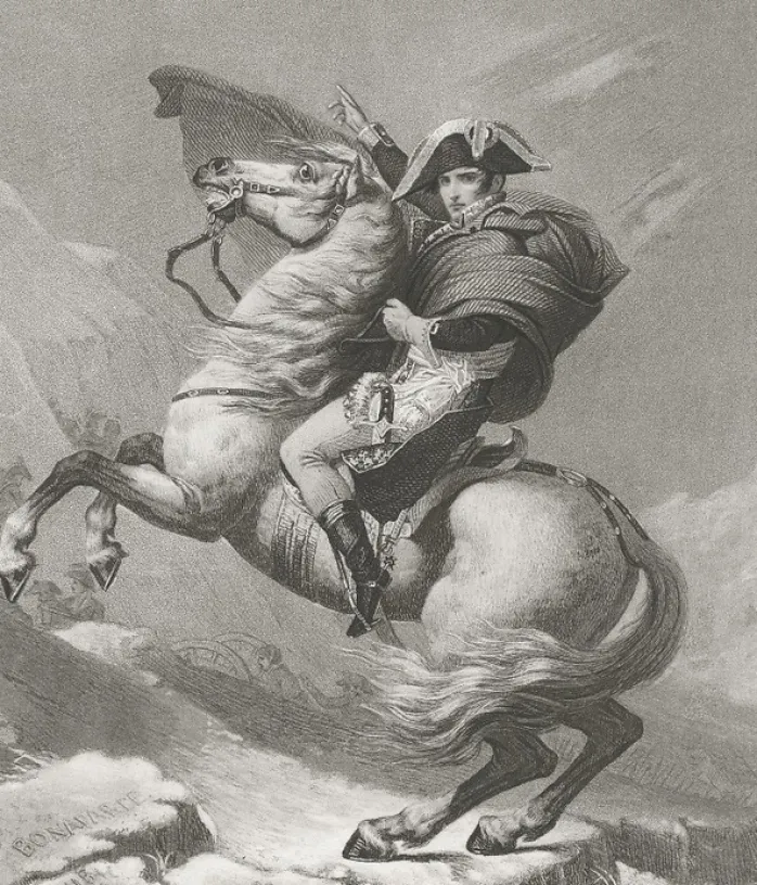 Estampe Napoléon Bonaparte, Premier consul, passe les Alpes, en mai 1800 - Jacques-Louis David