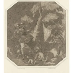 Estampe Nymphe poursuivie par un satyre - Véronèse