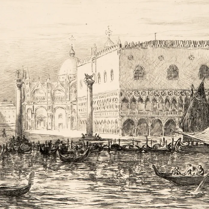 Estampe Palais des Doges à Venise - Pierre Gusman