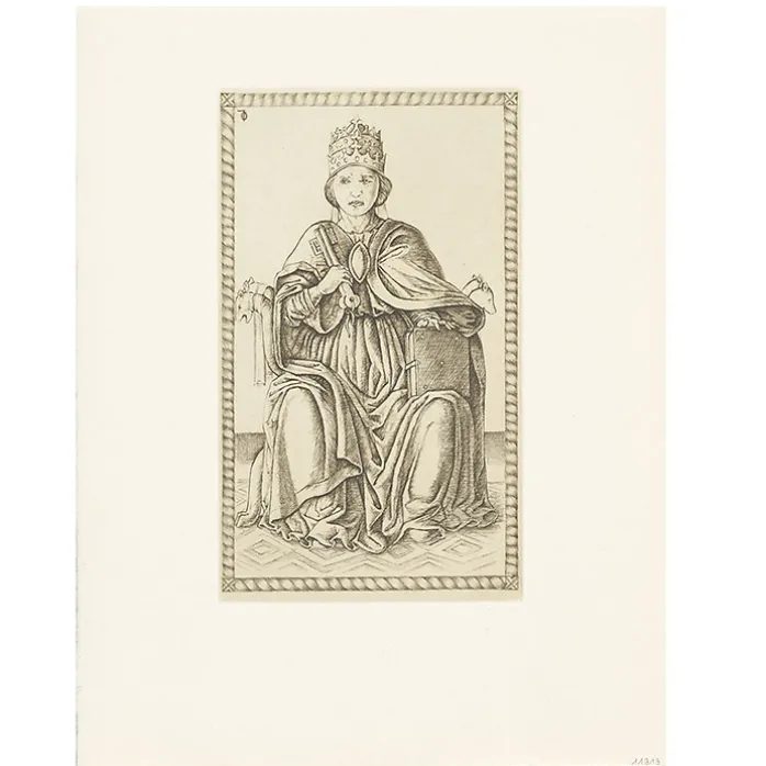 Estampe Papa, carte 10, Le Tarot de Mantegna - Cécile Reims