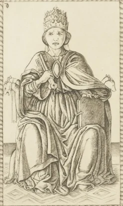Estampe Papa, carte 10, Le Tarot de Mantegna - Cécile Reims